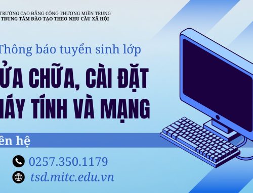 Thông báo tuyển sinh lớp Sửa chữa, cài đặt máy tính và mạng