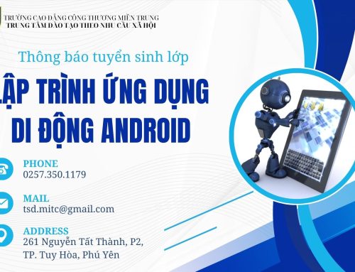 Thông báo tuyển sinh lớp Lập trình ứng dụng di động Android