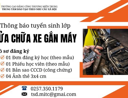 Thông báo tuyển sinh lớp Sơ cấp Sửa chữa xe gắn máy