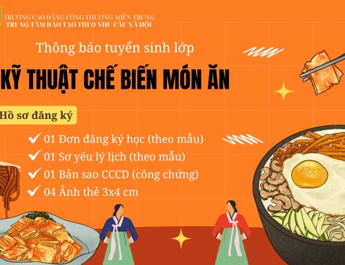 Thông báo tuyển sinh lớp Sơ cấp Kỹ thuật chế biến món ăn