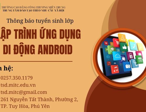 Thông báo tuyển sinh lớp Lập trình ứng dụng di động Android