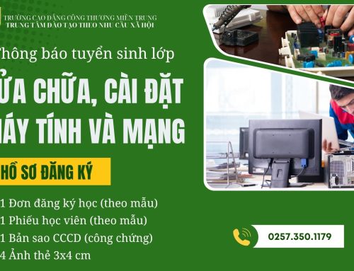 Thông báo tuyển sinh lớp Sửa chữa, cài đặt máy tính và mạng