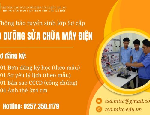 Thông báo tuyển sinh lớp Sơ cấp Bảo dưỡng sửa chữa máy điện