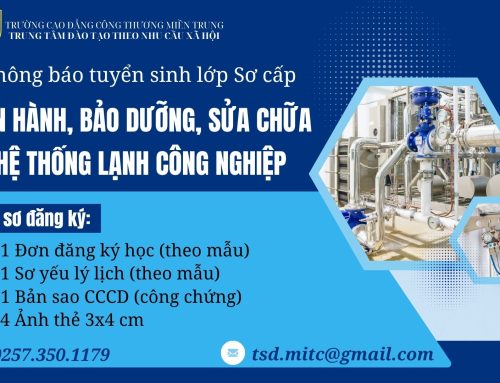 Thông báo tuyển sinh lớp Sơ cấp Vận hành, bảo dưỡng, sửa chữa hệ thống lạnh công nghiệp