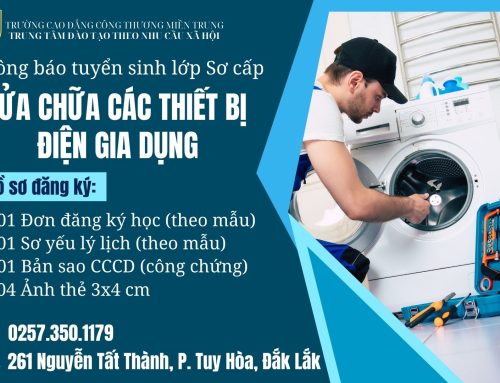 Thông báo tuyển sinh lớp Sơ cấp Sửa chữa các thiết bị điện gia dụng