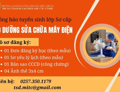 Thông báo tuyển sinh lớp Sơ cấp Bảo dưỡng sửa chữa máy điện