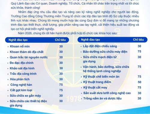 Danh mục nghề đào tạo trình độ Sơ cấp năm 2026