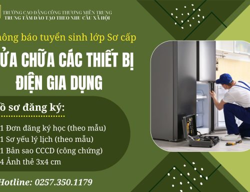 Thông báo tuyển sinh lớp Sơ cấp Sửa chữa các thiết bị điện gia dụng