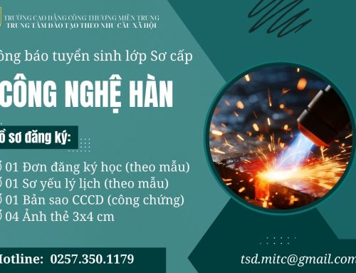 Thông báo tuyển sinh lớp Sơ cấp Công nghệ hàn
